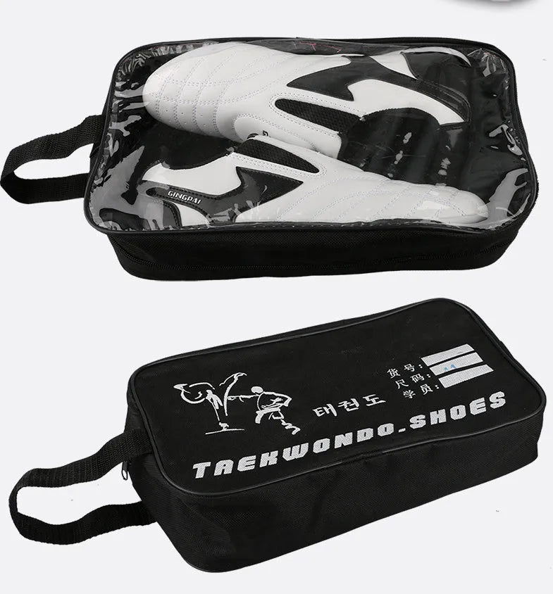 Black and white children martial arts shoes for boxing and Sanda training with soft bottom design