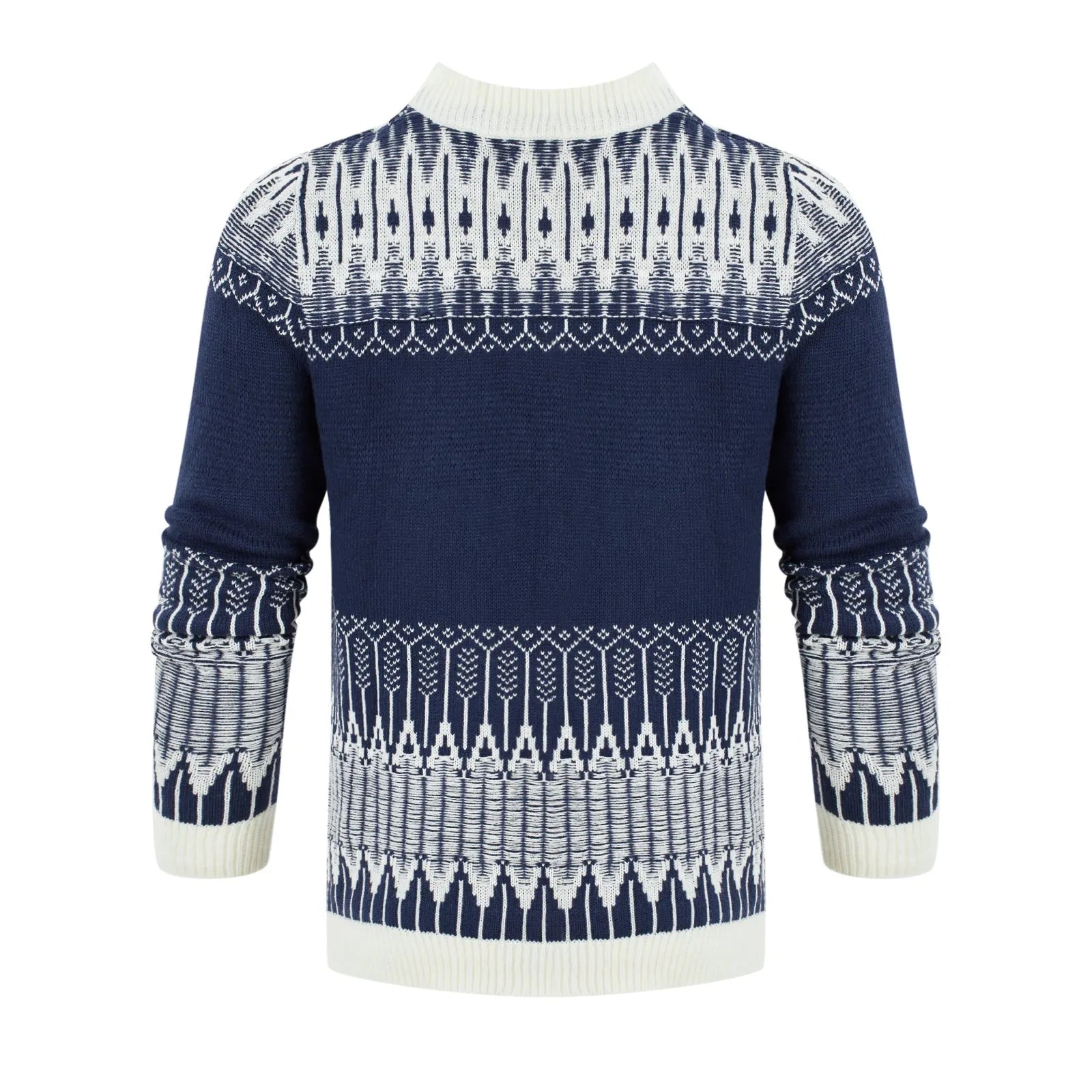 Men's basic acrylic knitted long-sleeved pullover sweater on a hanger