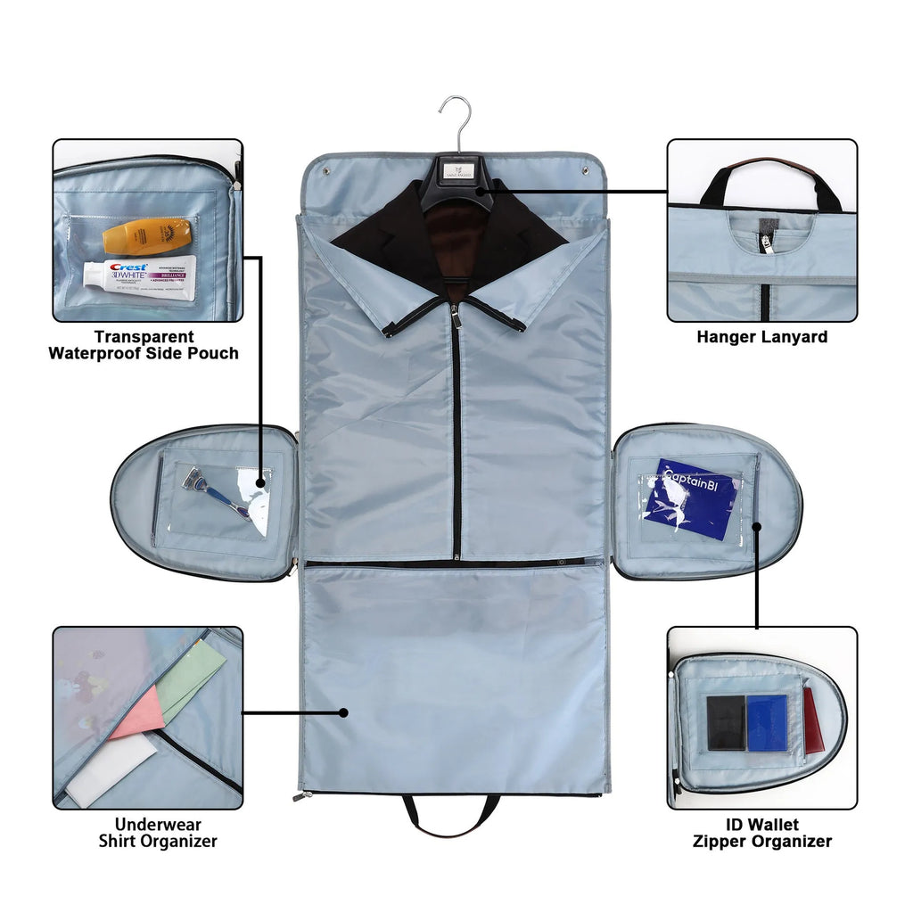 Folding duffel bag in Oxford cloth showing dark blue, grey, and black colour options