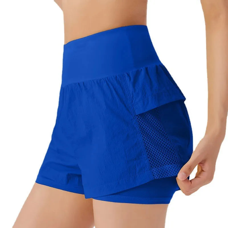 Women's cotton blend quick-dry sports shorts in loose casual fit showing colour options