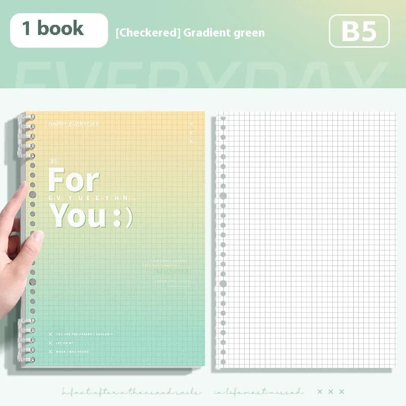 Removable coil gradient notepad with PP cover in multiple colour options