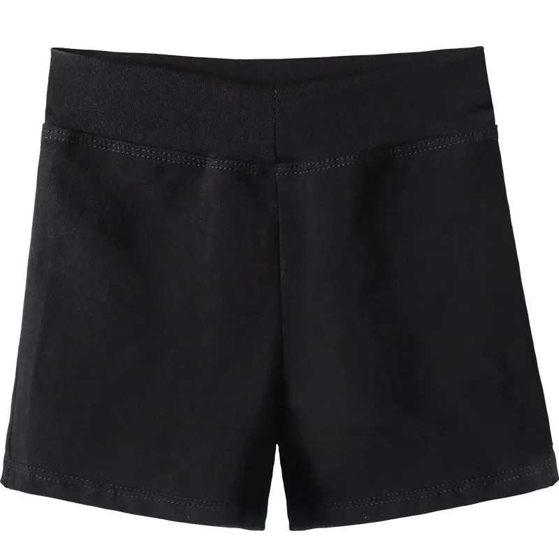 Black cotton ballet practice shorts for women's dance exercise and fitness