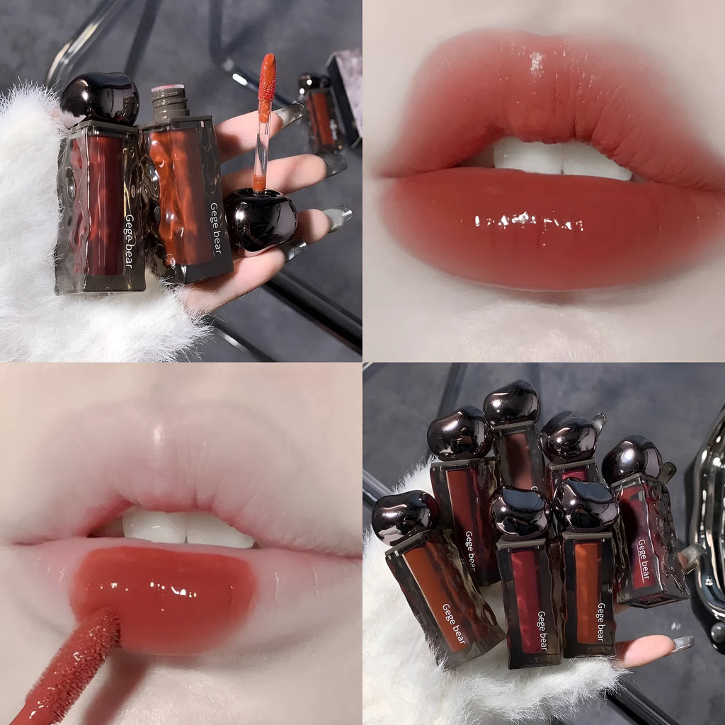 Glacier Lava Lip Lacquer in water light mirror makeup finish with seven colour options