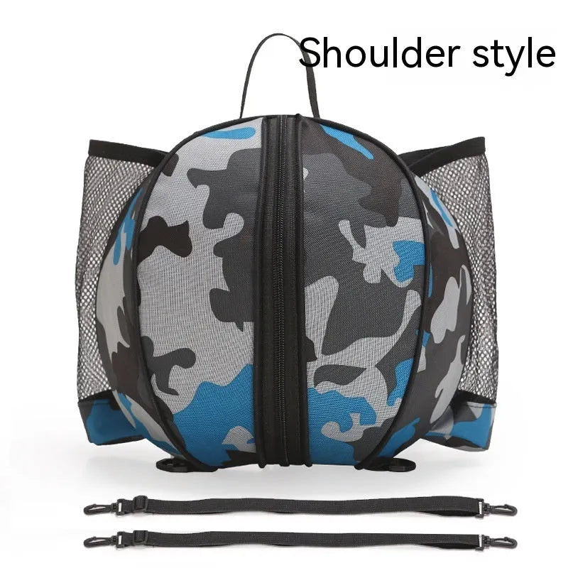 Oxford cloth basketball bag with 9L capacity showing one-shoulder and two-shoulder carrying options