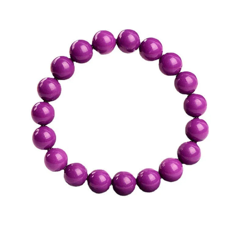 Jiuya purple mica crystal bracelet in 5A grade on a wrist.