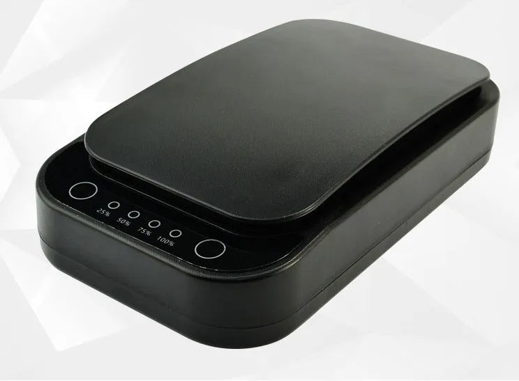 Blue and white ultraviolet disinfection box for sanitising mobile phones