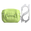 Silicone earphone case for AirPods Pro with keychain in fluorescent green colour