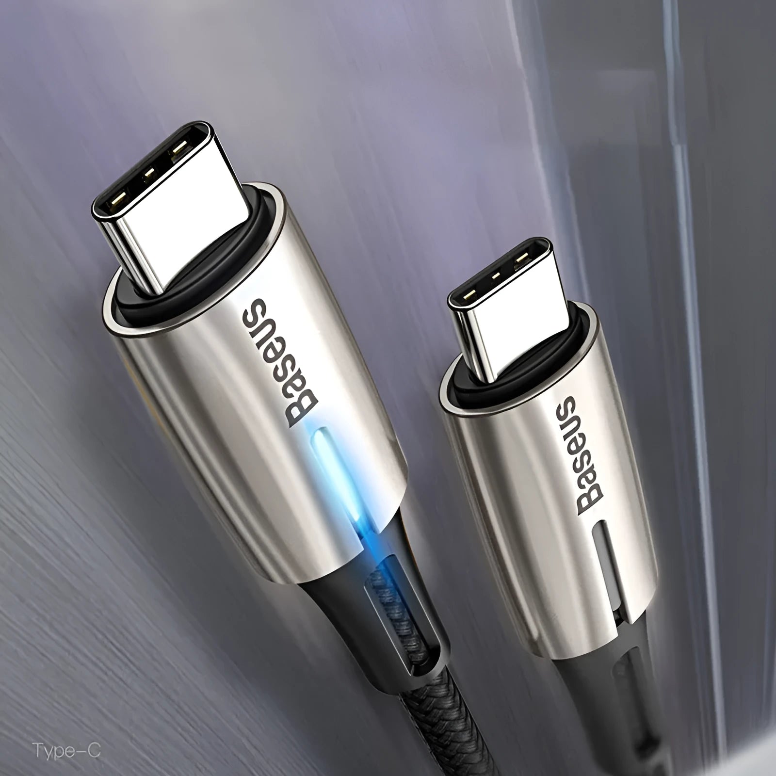 Purple and red dual Type-C USB-C data cable with 1 metre length for PD60W fast charging