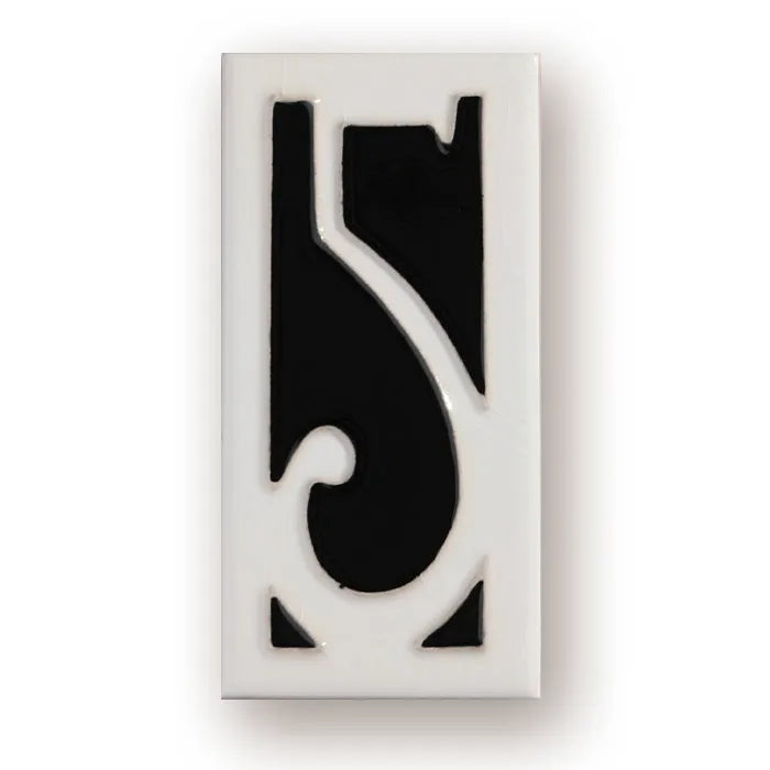 Handmade ceramic retro doorplate with enamel art decoration measuring 76mm by 152mm