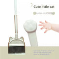 Broom and dustpan cleaning set with rotating brush holder in purple, green, or beige