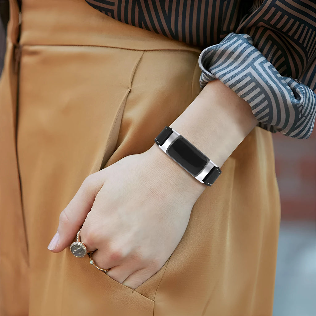 Genuine leather strap for Fitbit Charge 5 and Charge 6 smartwatch in multiple colour options