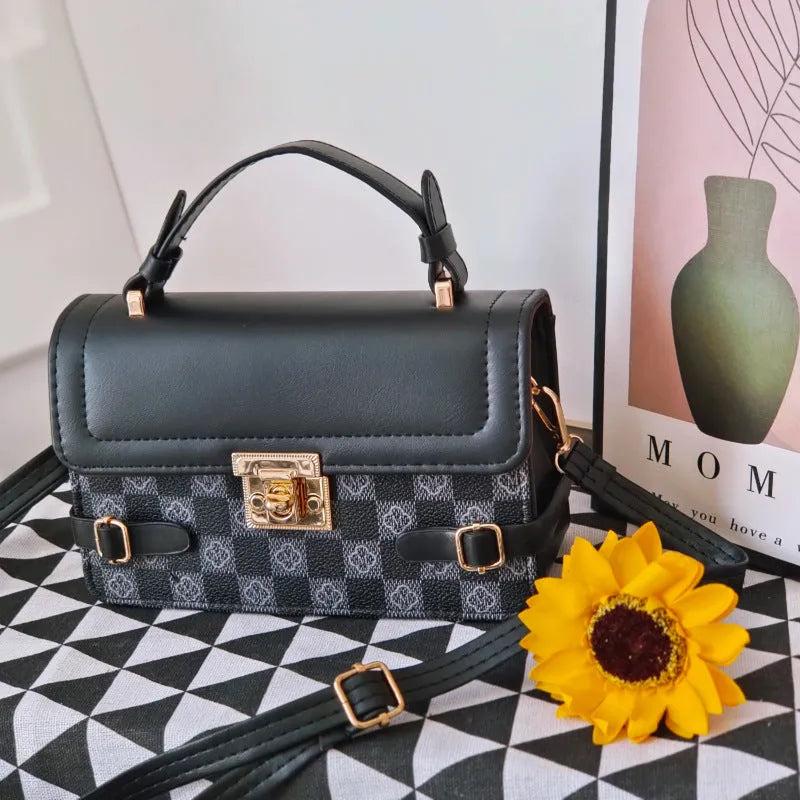 Retro ethnic crossbody bag with small square pattern in multiple colour options