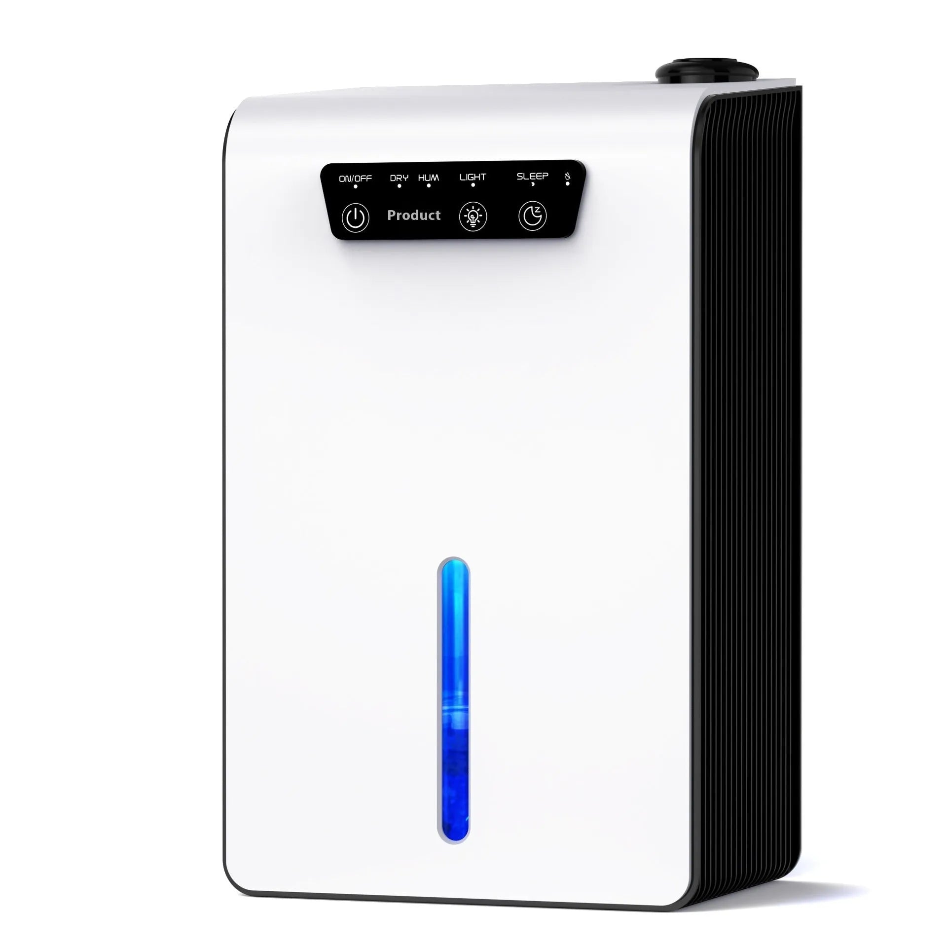 Milky white bedroom dehumidifier with 4 litre reservoir capacity for 10-20 square metre spaces