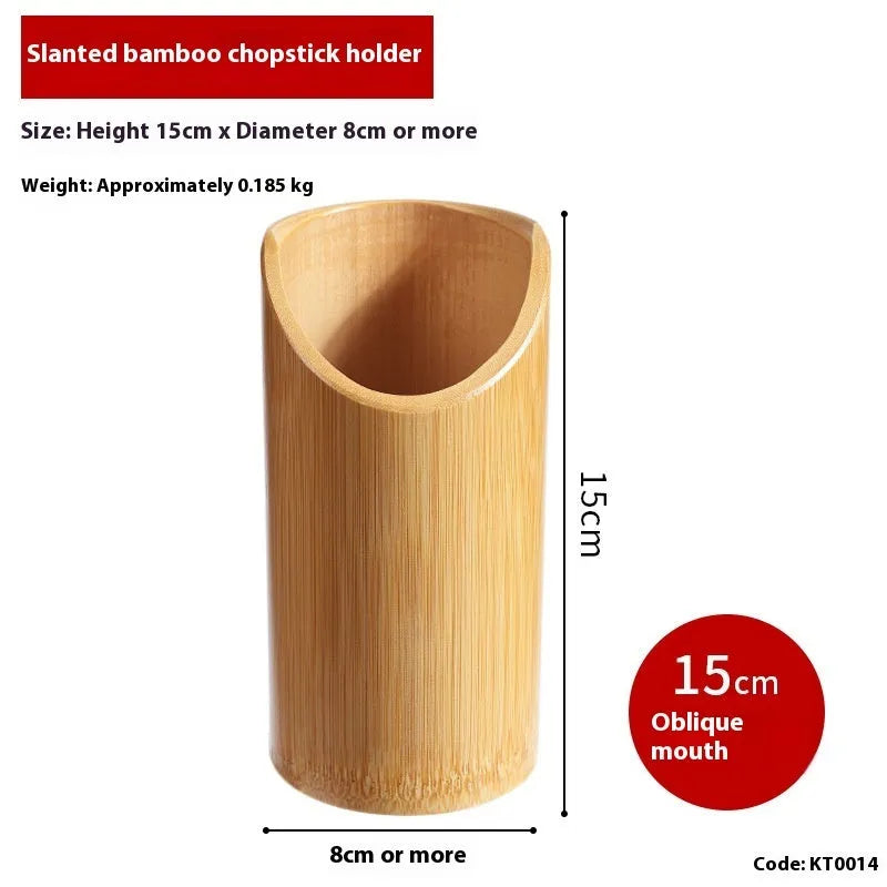 Creative bamboo chopsticks holder for portable household utensil storage.
