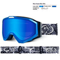 Motorcycle goggles with double-layer anti-fog lenses in black frame with grey lens option