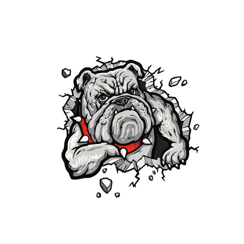 Square grey dog pattern motorcycle decorative sticker with customisable dimensions