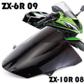 Replacement acrylic motorcycle windscreen for Kawasaki ZX-6R and ZX-10R in blue and brown tint options