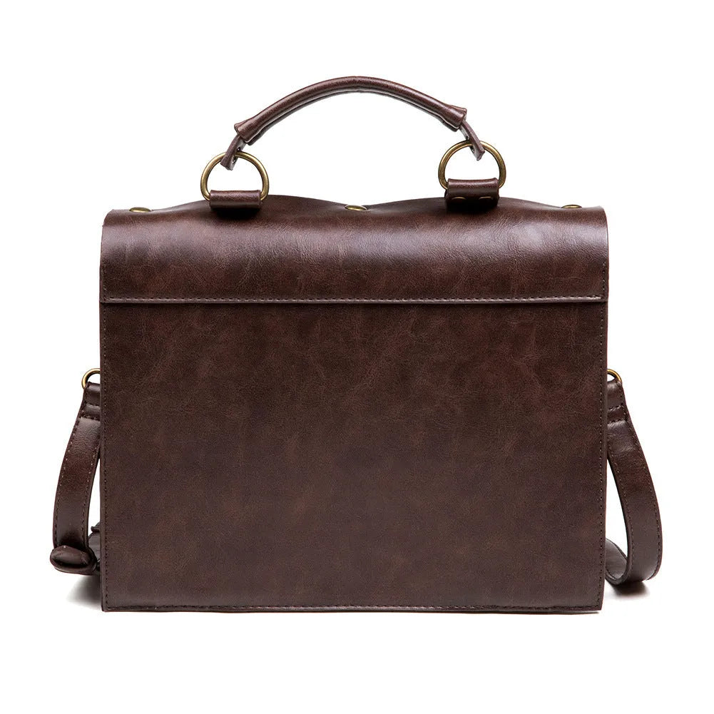Bronze steampunk industrial retro shoulder bag with metal details and pillow bag shape