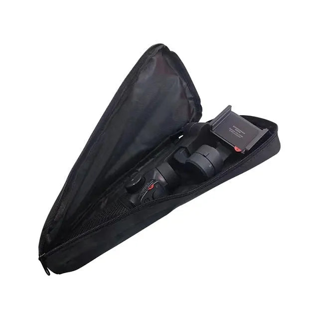 Black cloth storage bag for mobile phone stabilizer accessories with portable design