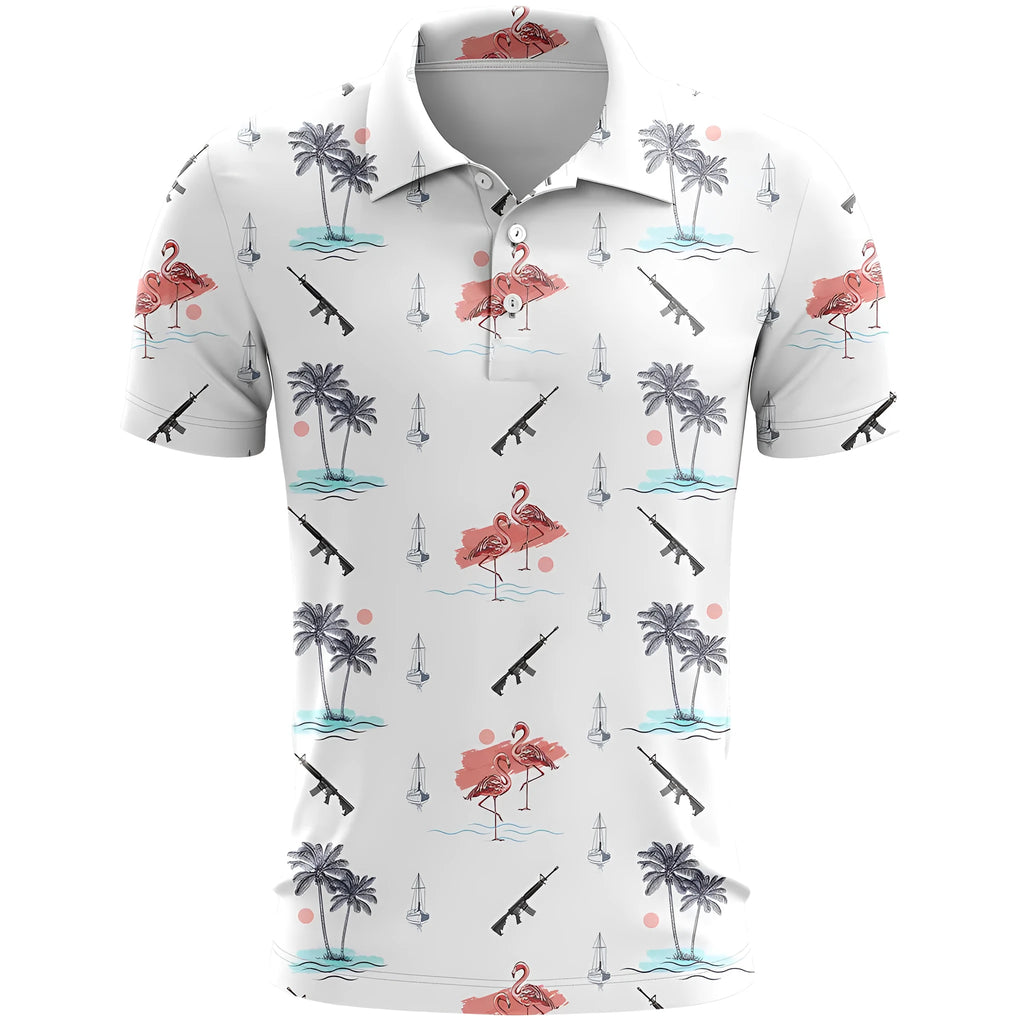 3D printed short sleeve leisure top in loose fit with bird eye cloth fabric
