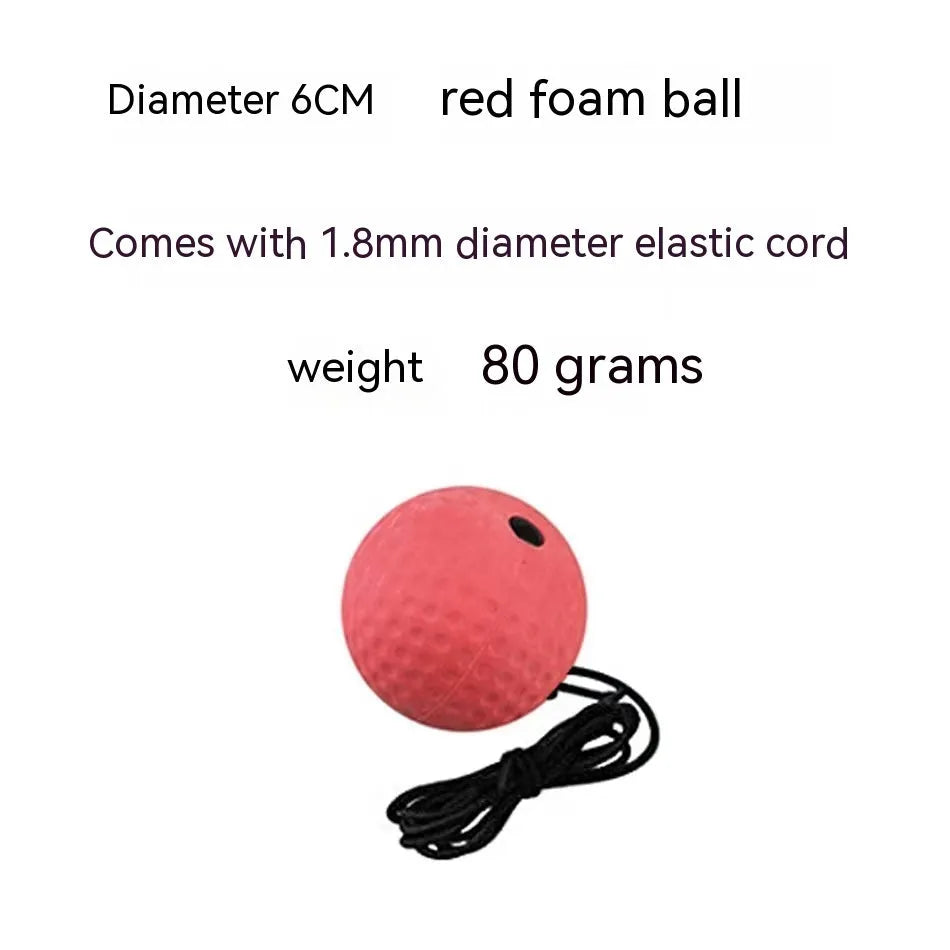 Boxing reaction ball set with multiple coloured balls and adjustable headbands for head-mounted training