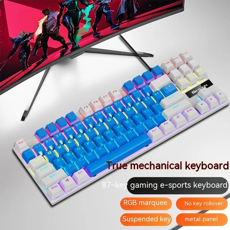 K87 mechanical gaming keyboard with metal case and choice of green or red switches