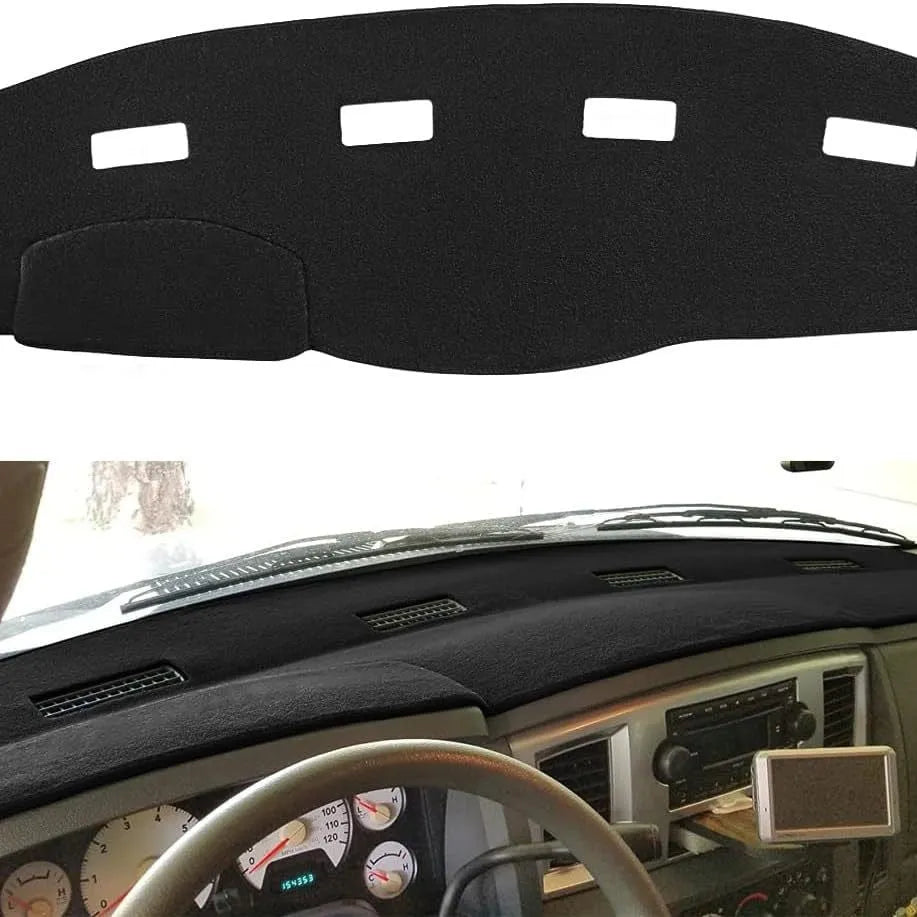 Black non-woven fabric car light repellent mat dashboard cover on vehicle dashboard
