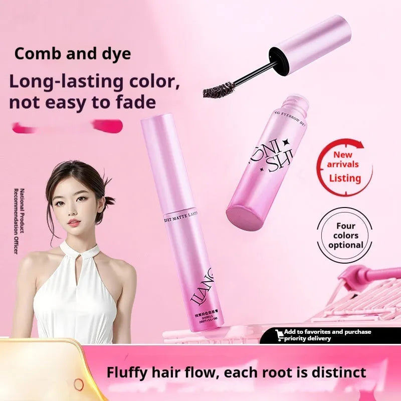 Velvet Fog eyebrow cream in packaging showing four colour options: coconut palm milk coffee, raw latte, coffee pink latte, and raw latte