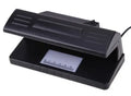 EU Plug 4W UV Light Money Detector Checker in black, size 183 x 82 x 90mm, with ON/OFF switch and EU plug.
