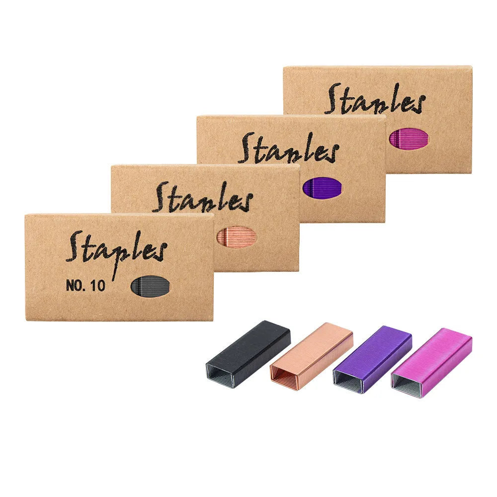 Box of metal stitching needles office supplies in four colour options