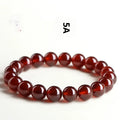 Natural orange red garnet ball crystal bracelet with Ruyi design elements in retro style