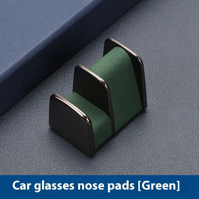 Zinc alloy car dashboard sunglasses clip with leather finish in choice of colours