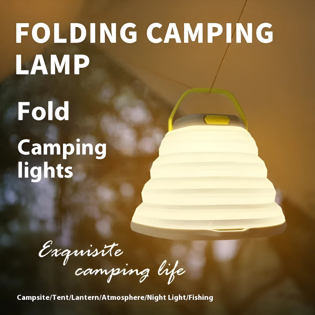 White rechargeable camping lamp with large capacity lighting for tents and outdoor use