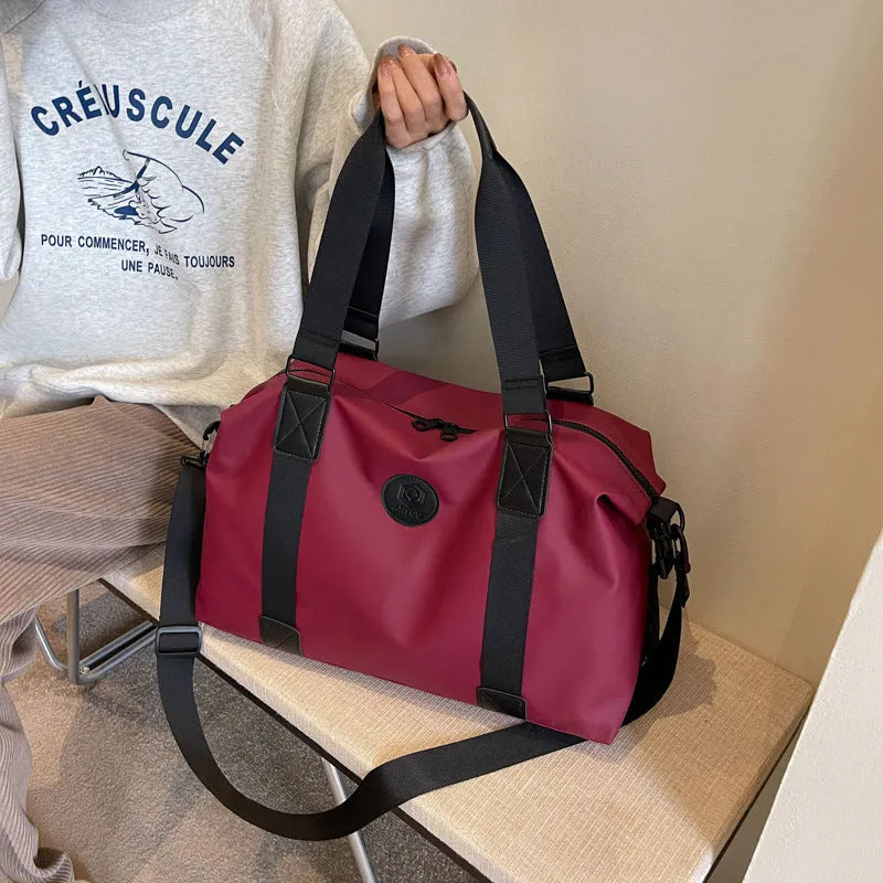 36-55 litre Oxford cloth travel bag in solid colour with dry-wet separation compartments