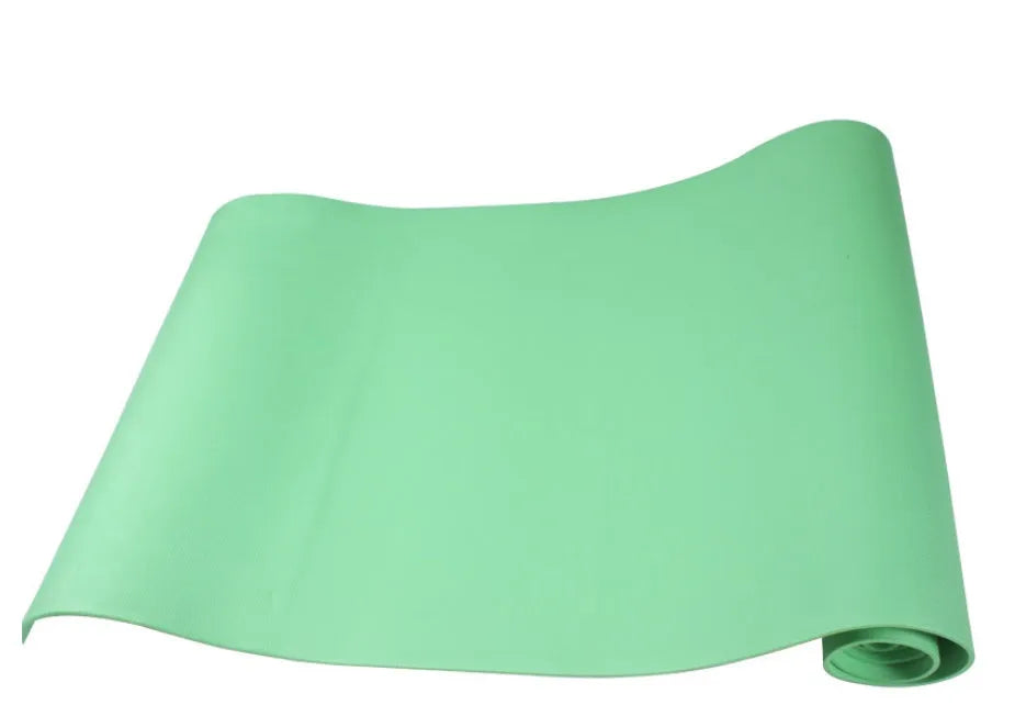 Red EVA fitness yoga mat showing its texture, with a 4mm thickness edge visible.