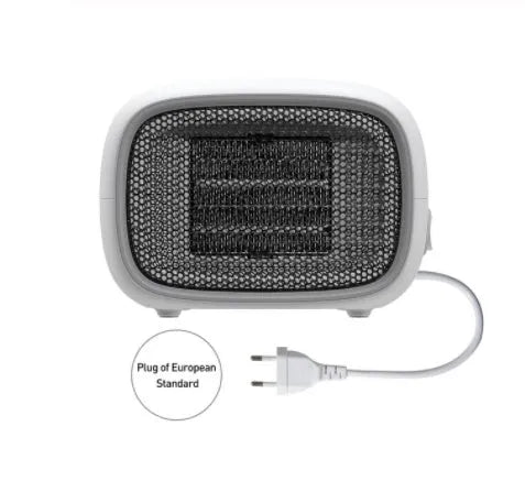 Compact green ceramic PTC heater with metal mesh front measuring 158mm long