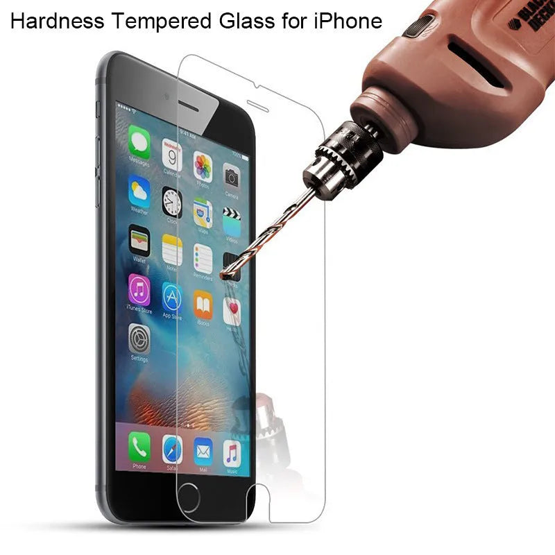 Transparent tempered glass screen protector for iPhone with anti-fingerprint surface