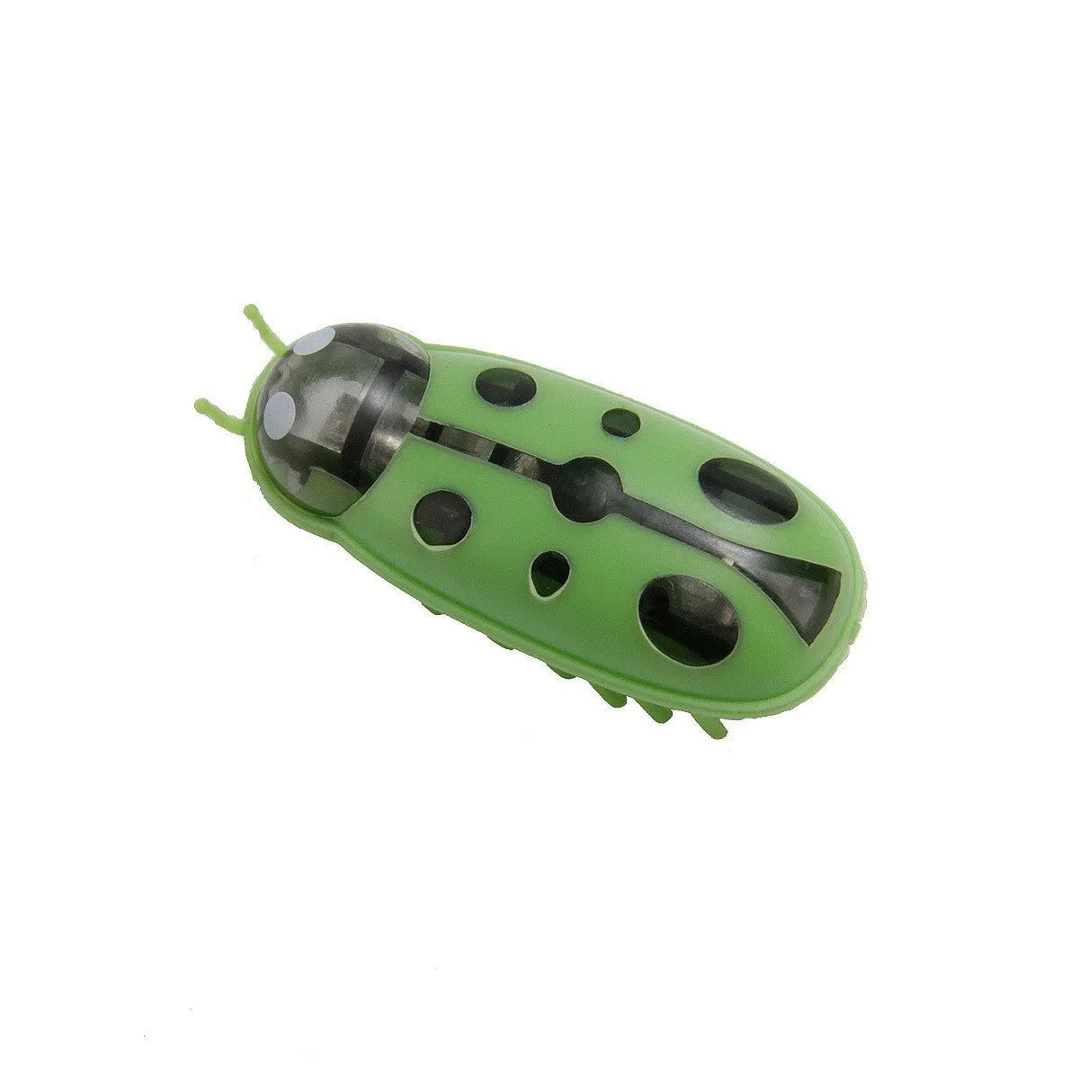 Electric toothbrush cat toy with colourful jumping worm attachment on a plastic base.