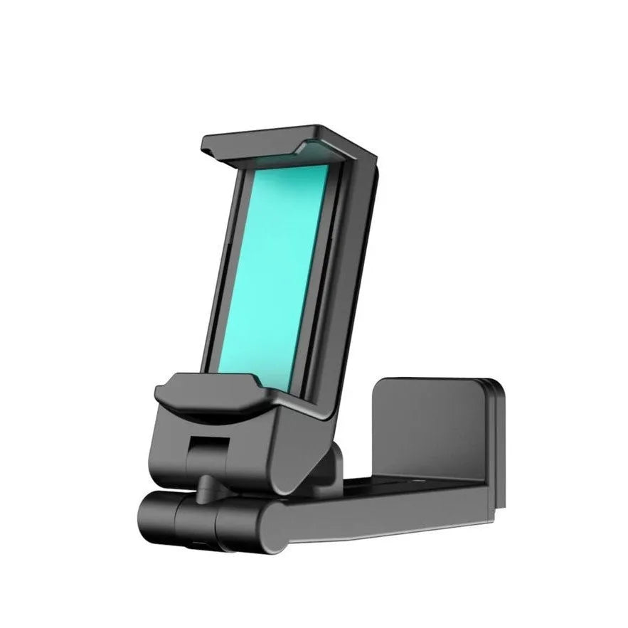 Foldable rotating phone holder in black, grey or green colours for universal mobile devices