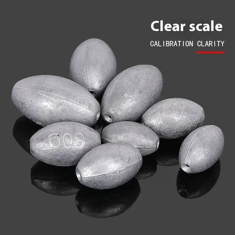 Tongxin scale sinker sea fishing lead weight with plastic core olive design in rugby shape
