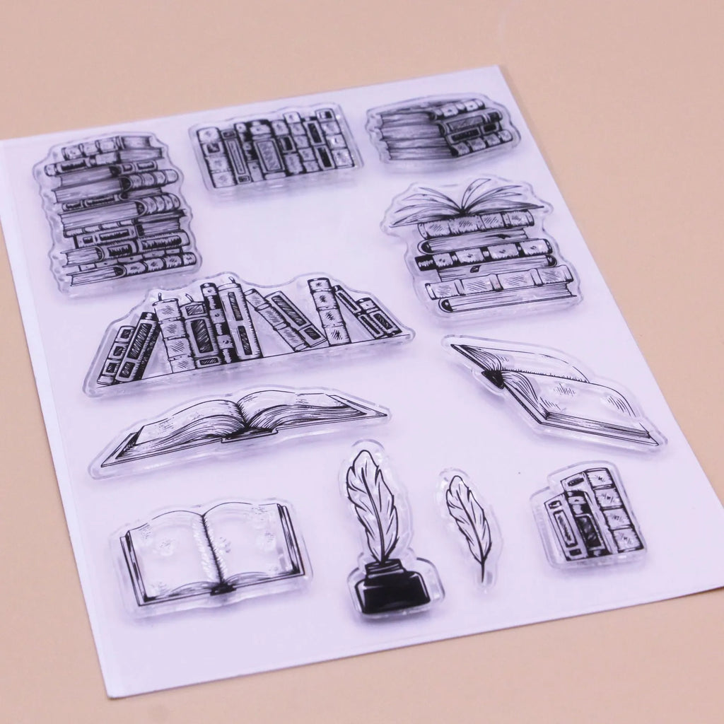 White seal pattern transparent silicone stamp measuring 11cm by 16cm for card making and crafts