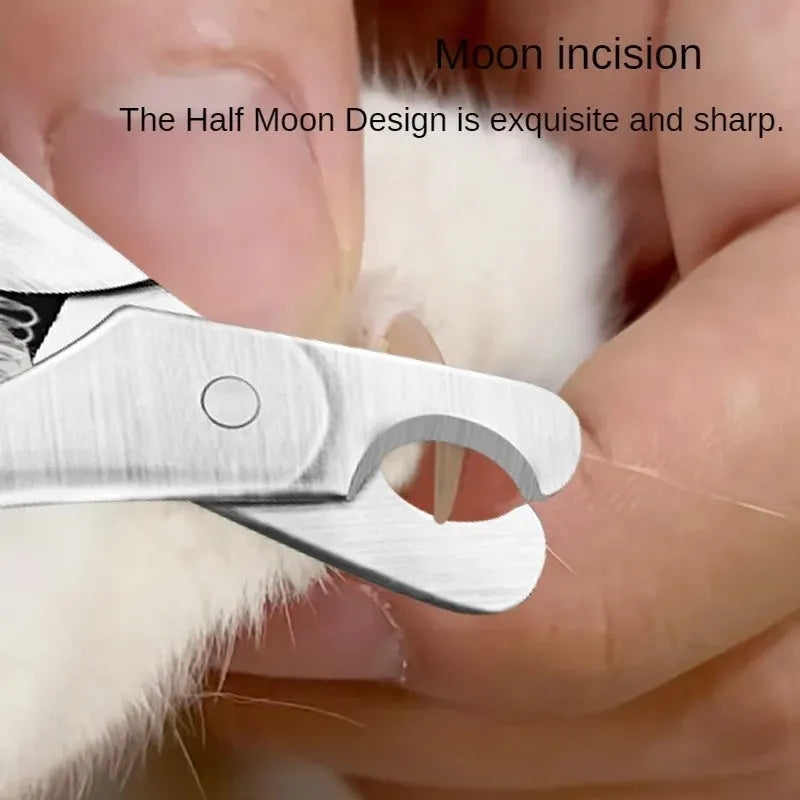 Silver stainless steel professional pet nail clipper with safety guard for dog and cat grooming