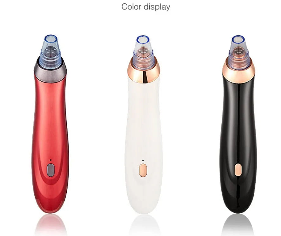 Electric blackhead remover device with multiple nozzle tips for facial pore cleaning