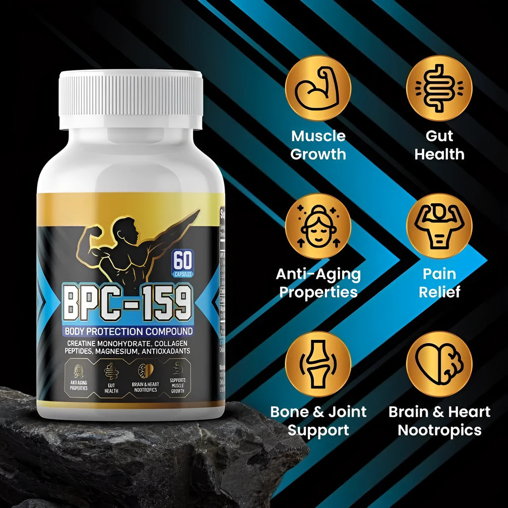 Body energy supplement capsules bottle with natural ingredients for nutritional support