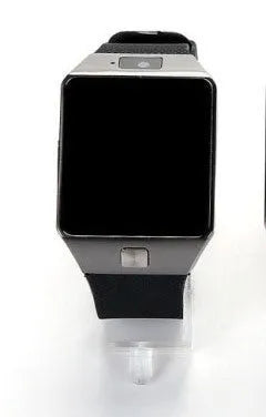 Black Bluetooth smart watch with 1.44-inch touch screen on a wrist, showing time display.