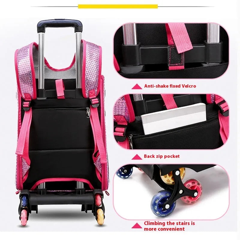 Transparent pet trolley bag with hard sides and Oxford cloth backpack for small dog transport