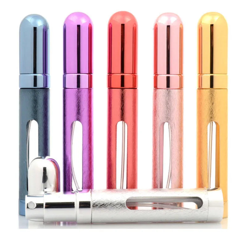 12ml aluminium bullet-shaped perfume bottle with glass liner in assorted colours