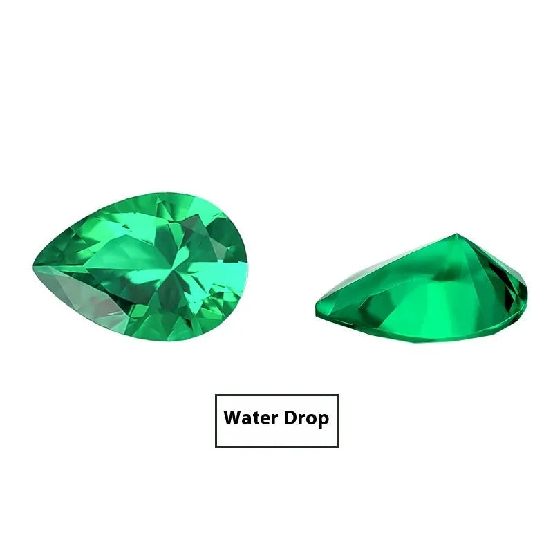 Columbia green cultivated emerald loose stones showing round and rectangular grandmother cuts in various sizes