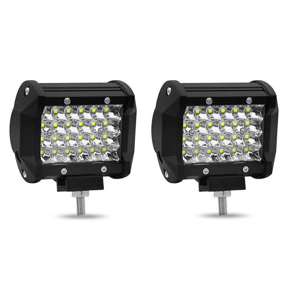 Black 4-row LED strip light with 24 LED beads for off-road vehicle mounting