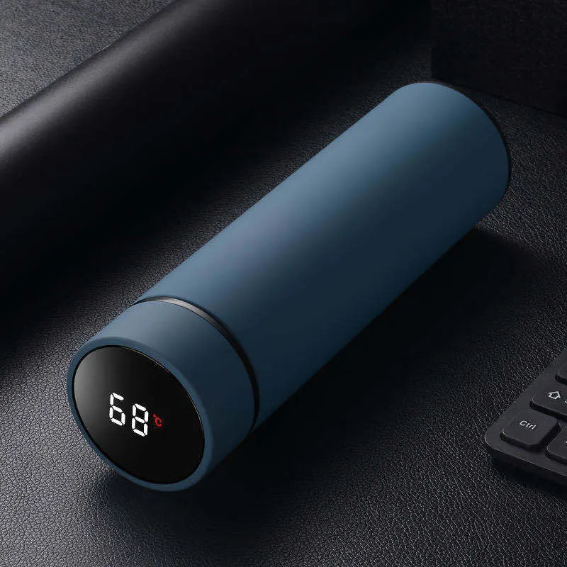 450ml stainless steel vacuum insulated water bottle in choice of colours including black, blue, red, and gold.